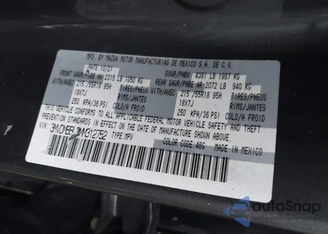 2021 Mazda Cx-30 Select z USA, uszkodzony, nr VIN 3MVDMBBL2MM312752